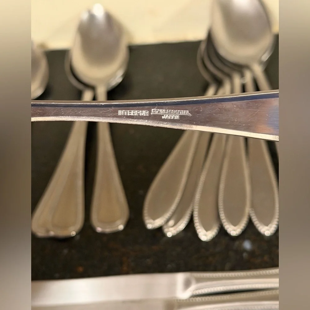 Interpur Stainless Flatware Beaded Made in Japan